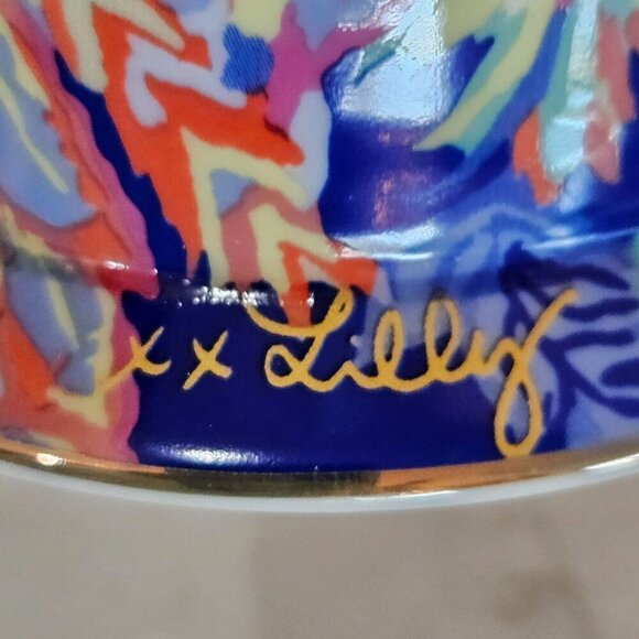 Lilly Pulitzer Ceramic Mug Set Two Gold Handle12 oz Shell Search, Sunset Safari - Picture 11 of 12